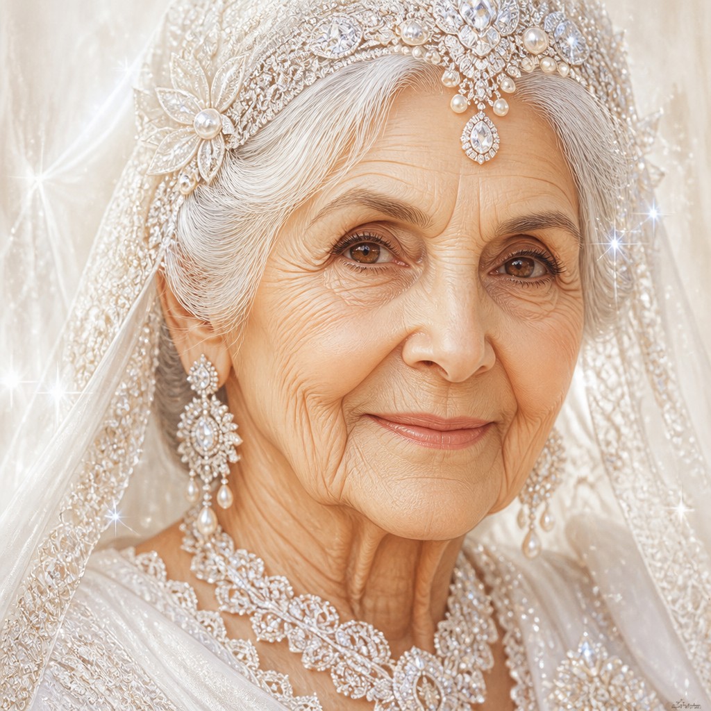 close-up portrait of an elderly person with expressive weathered features — Bridal Jewelry Design
