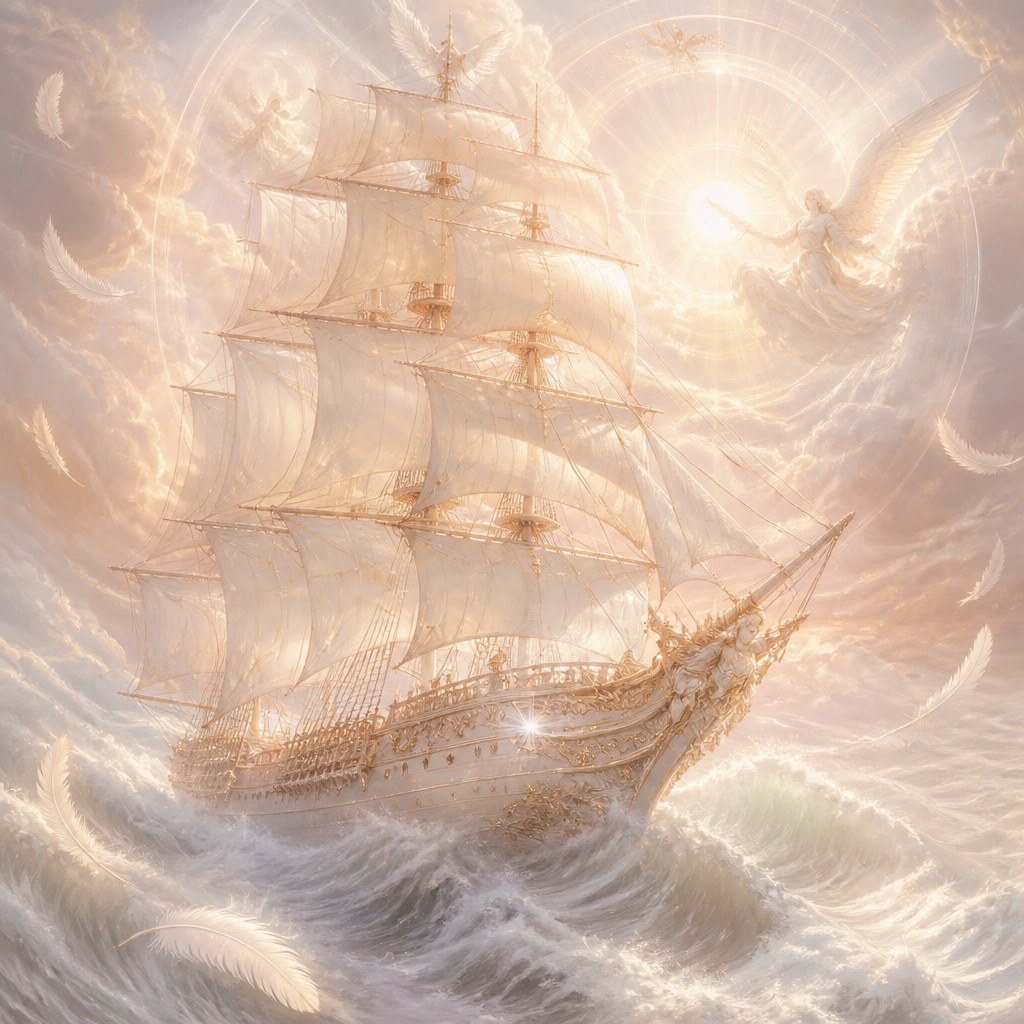 sailing ship on a stormy sea — Angelcore Aesthetic