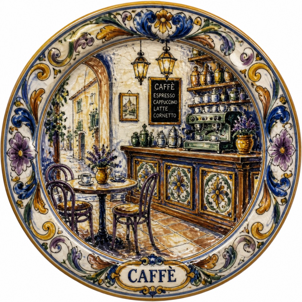 cozy cafe interior with warm lighting