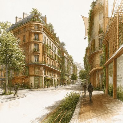 Sustainable Architecture Art Style Transfer Example