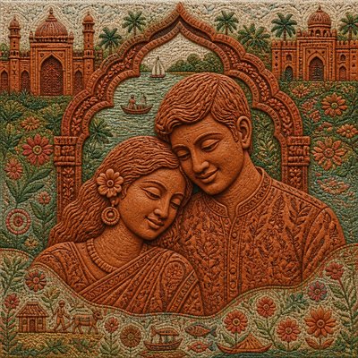 portrait of two people together — Bangladeshi Art Style