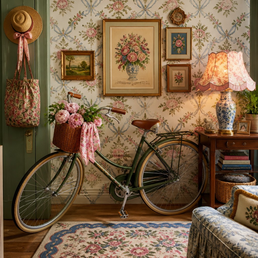 bicyle resting against a wall — Grandmillennial Aesthetic