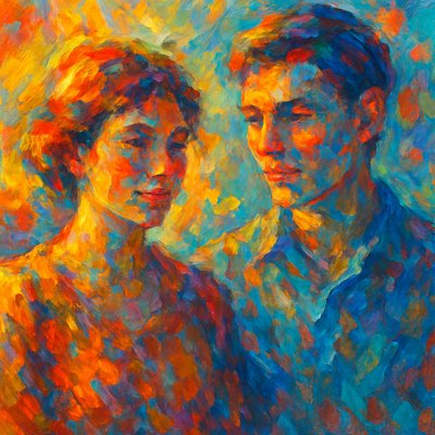 portrait of two people together