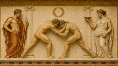 ancient greek ignudi wrestlers