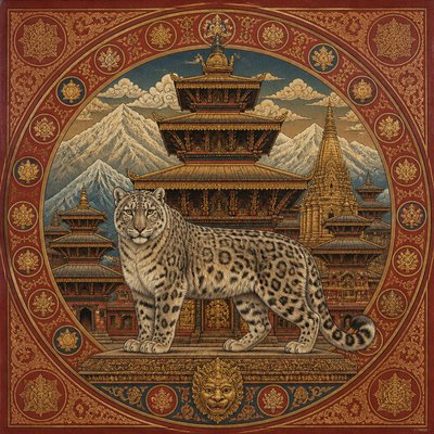 animal standing in natural pose — Nepali Art Style