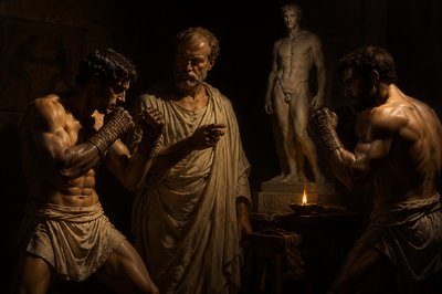 Polyclitus with two greek boxers