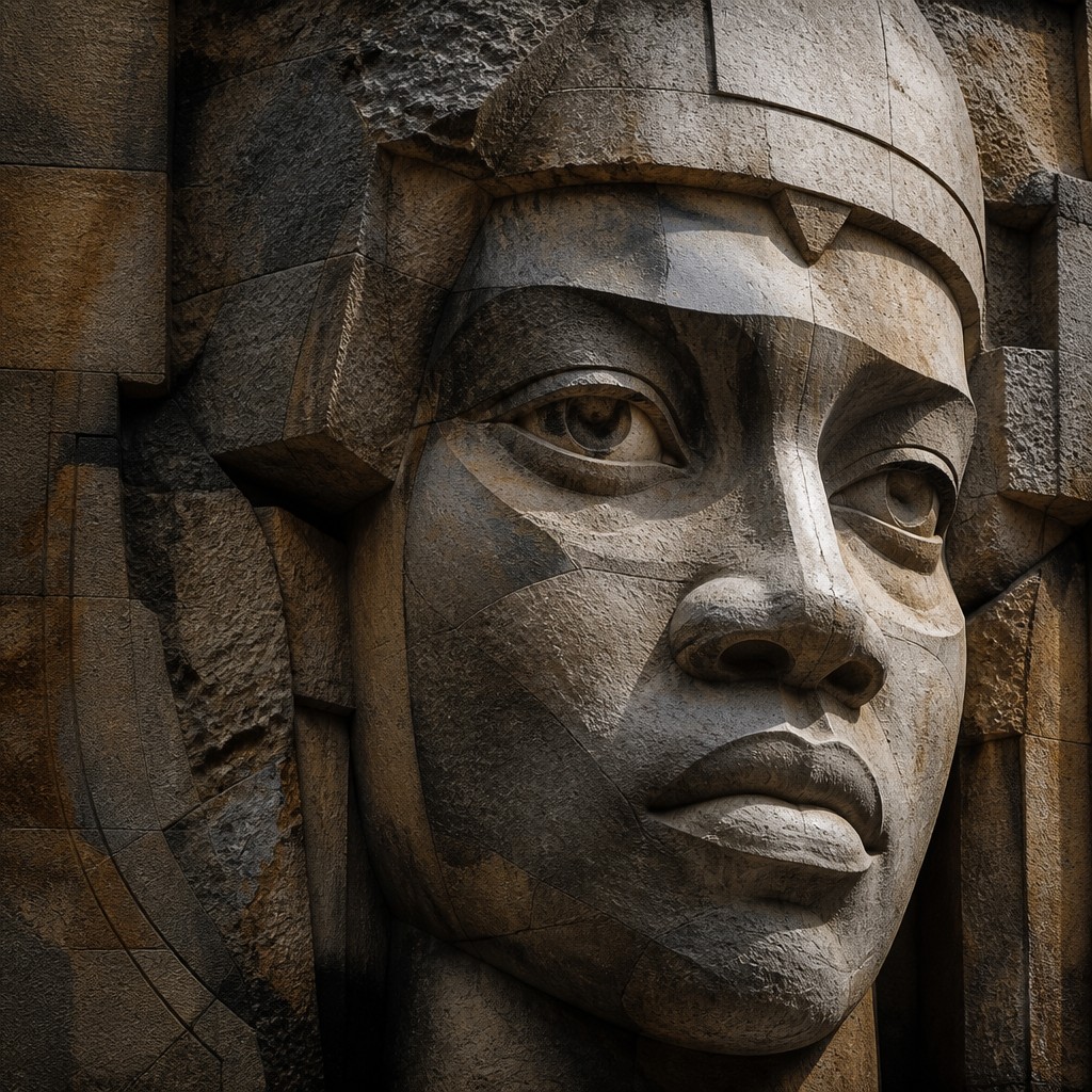 Stone Carving Sculpture Art Style AI art example