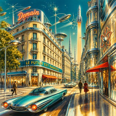 Retro Futurism Sci-Fi Art Style Transfer Example