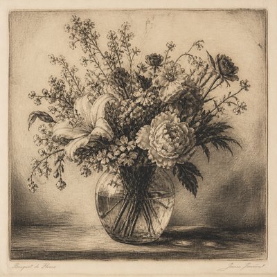 bouquet of flowers in a glass vase