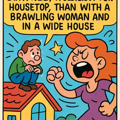 It is better to dwell in the corner of the housetop, than with a brawling woman and in a wide house.