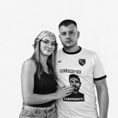 a man and a woman posing for a picture