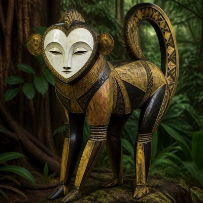 animal standing in natural pose — Gabonese Art Style