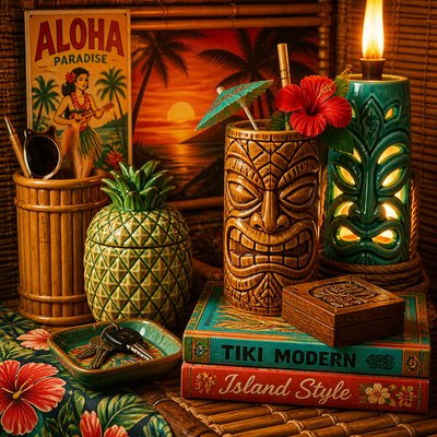 still life with everyday objects — Tiki Aesthetic