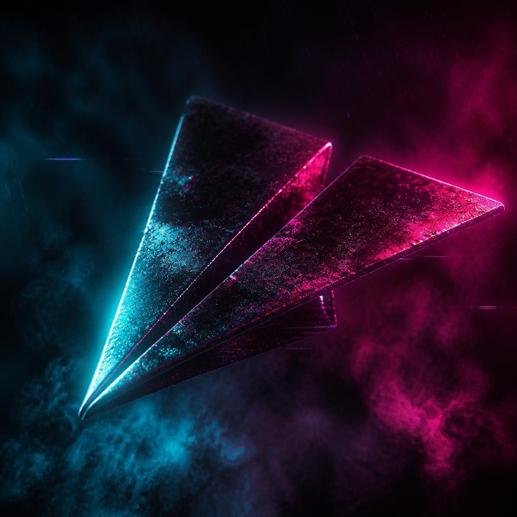 a paper plane, clean minimal composition on a plain background, no text