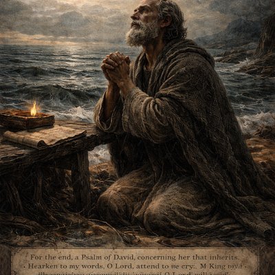 “For the end, a Psalm of David, concerning her that inherits. Hearken to my words, O Lord, attend to my cry. Attend to the voice of my supplication, my King, and my God: for to thee, O Lord, will I pray. In the morning thou shalt hear my voice: in the morning will I wait upon thee, and will look up.” (Psalms 5:1-3, Brenton)
