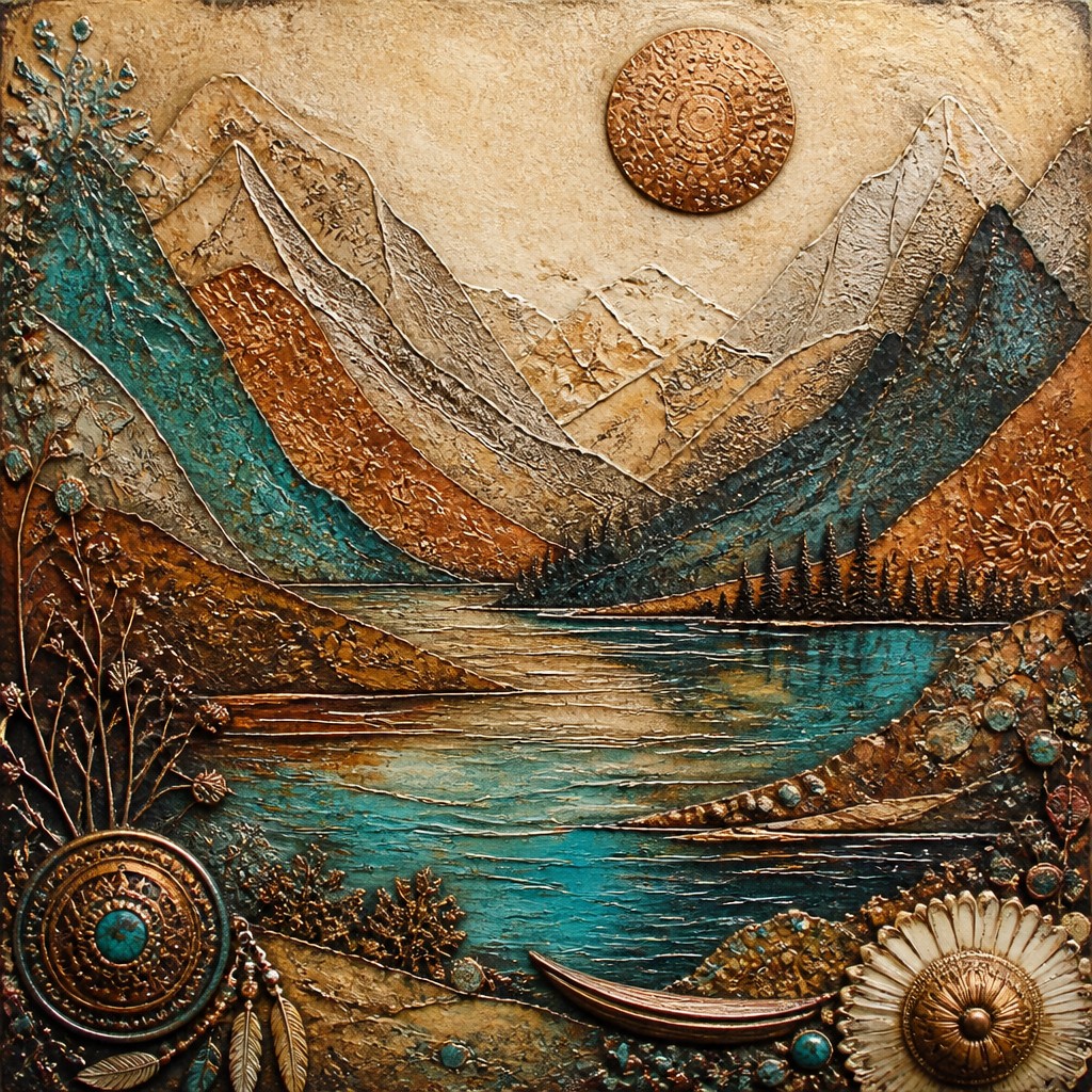 serene landscape with mountains and water