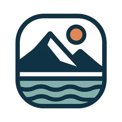 serene landscape with mountains and water