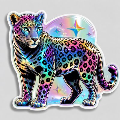 animal standing in natural pose — Holographic Sticker Design