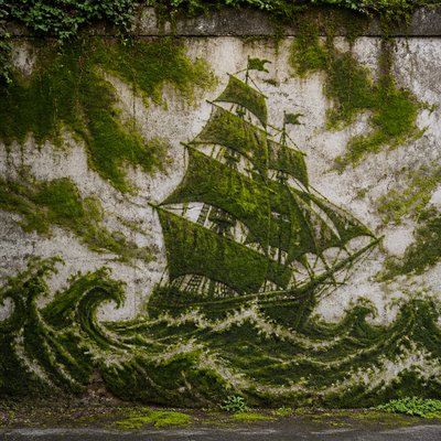 sailing ship on a stormy sea