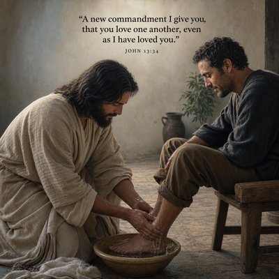 John 13:34 "A new commandment I give you, that you love one another, even as I have loved you."