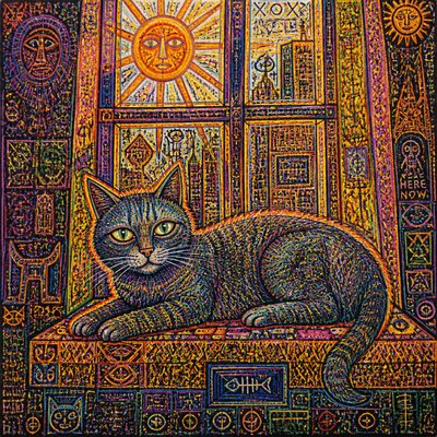 a cat lounging in a sunlit window