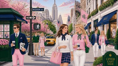 bustling city street panorama at dusk