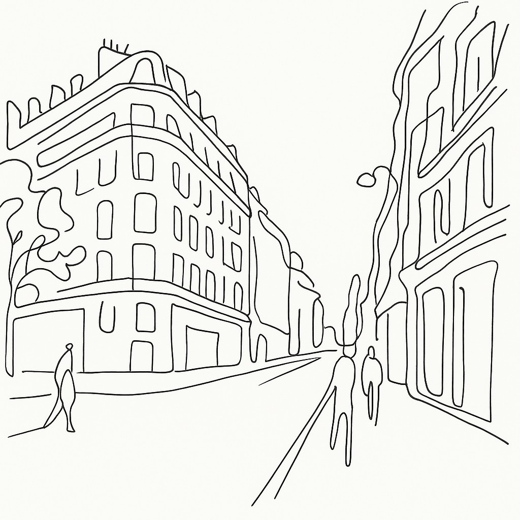 Minimalist Line Portrait Style Style Transfer Example