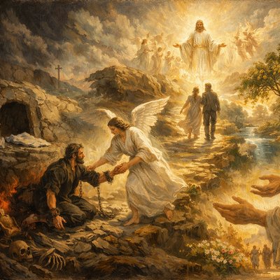 Express without words ““For thou wilt not leave my soul in hell; neither wilt thou suffer thine Holy One to see corruption. Thou wilt shew me the path of life: in thy presence is fulness of joy; at thy right hand there are pleasures for evermore.” (Psalms 16:10-11, KJV)

