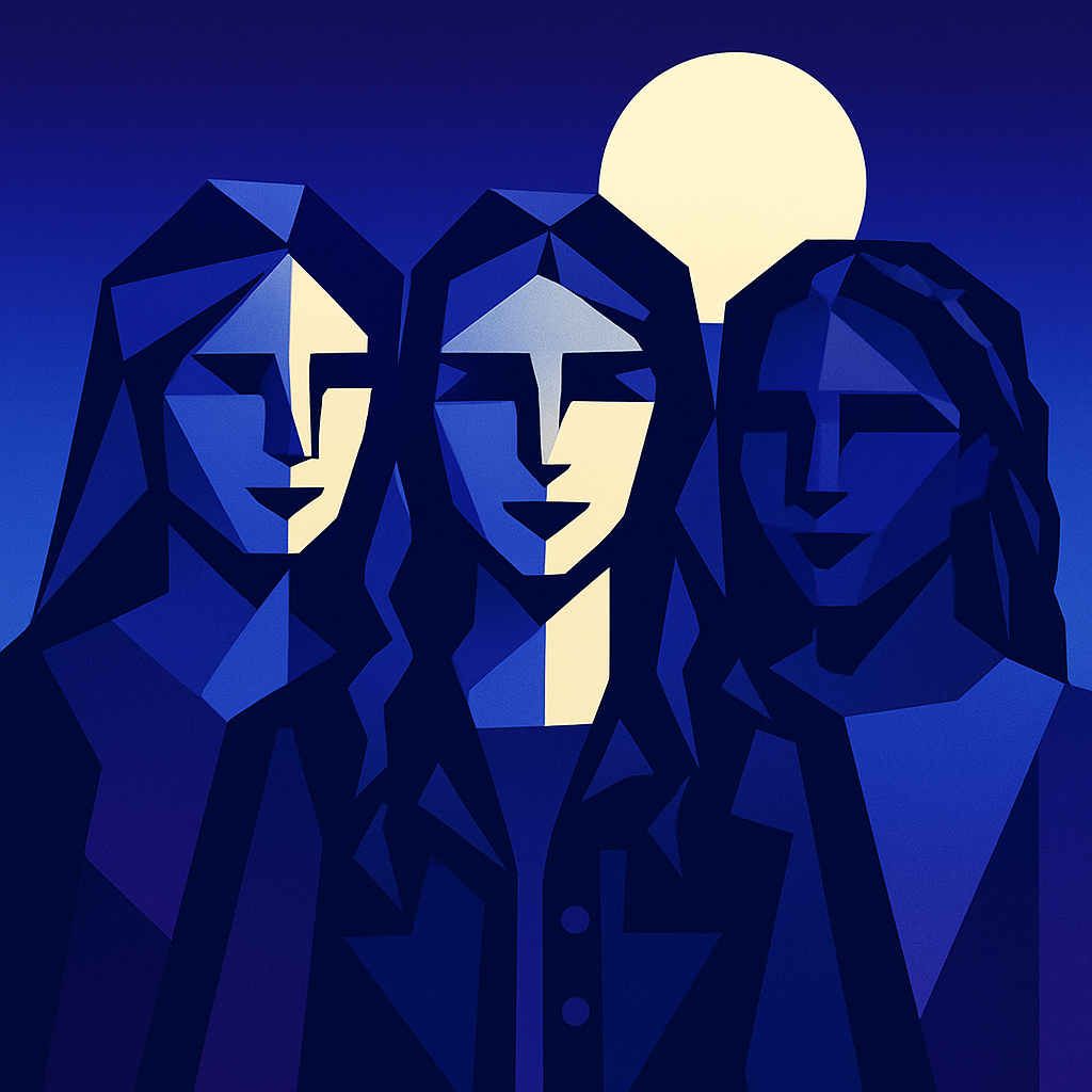 a group of three girls standing next to each other