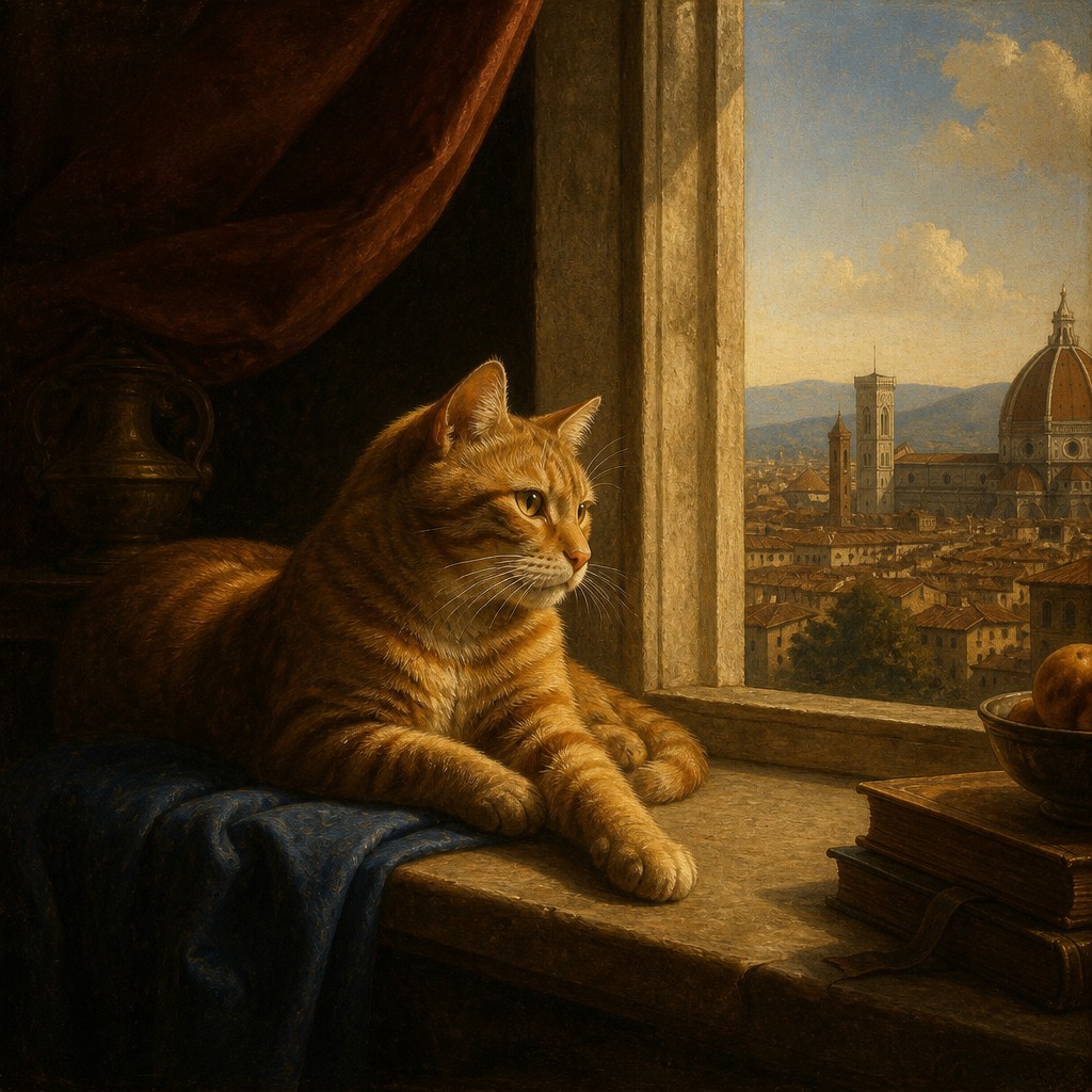 a cat lounging in a sunlit window