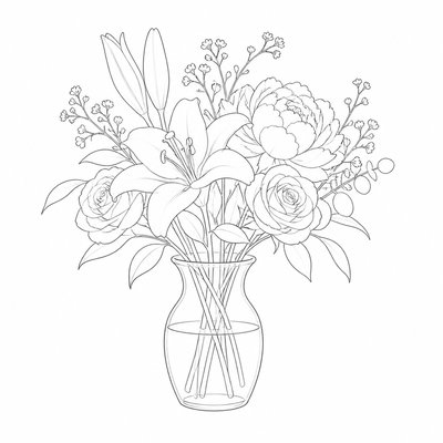 bouquet of flowers in a glass vase