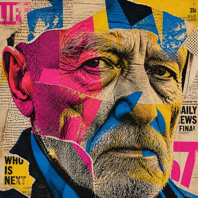 close-up portrait of an elderly person with expressive weathered features