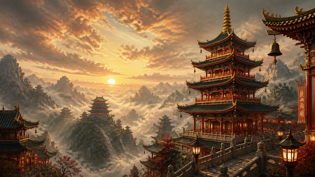 sweeping panoramic landscape with a dramatic sky