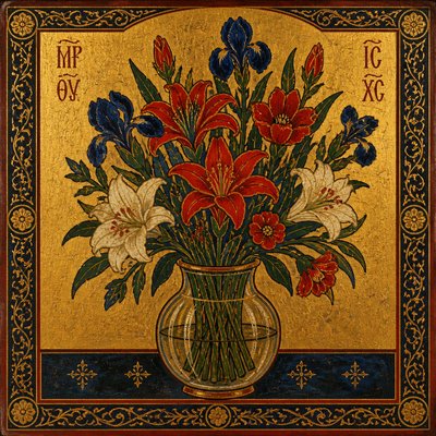 bouquet of flowers in a glass vase