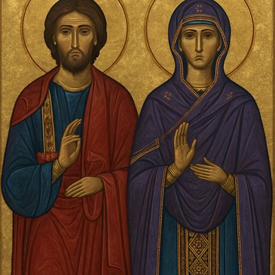 portrait of two people together