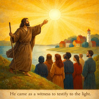 He came as a witness to testify to the light