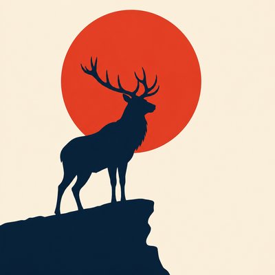 animal standing in natural pose — Minimalist Poster Design