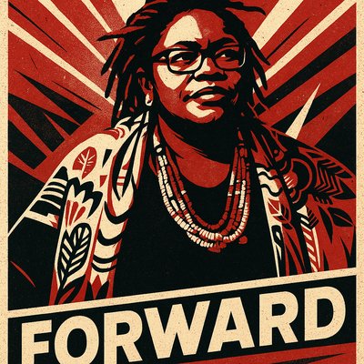 a poster of a man with dreadlocks on his head