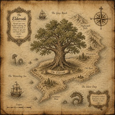a tree in nature — Map Art Style