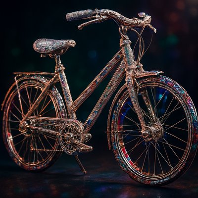 bicyle resting against a wall