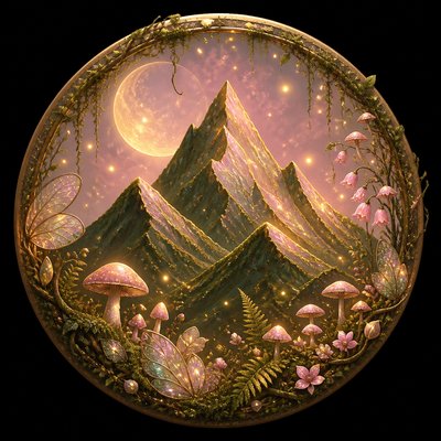 an emblem of a mountain peak inside a circle, simple bold shapes on a plain background, no text or lettering