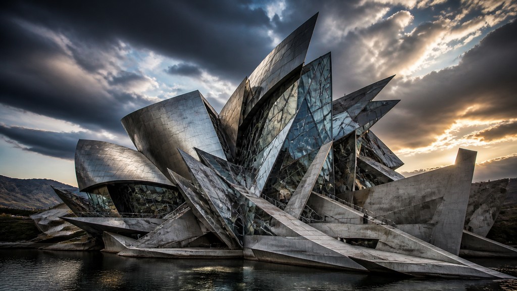 sweeping panoramic landscape with a dramatic sky