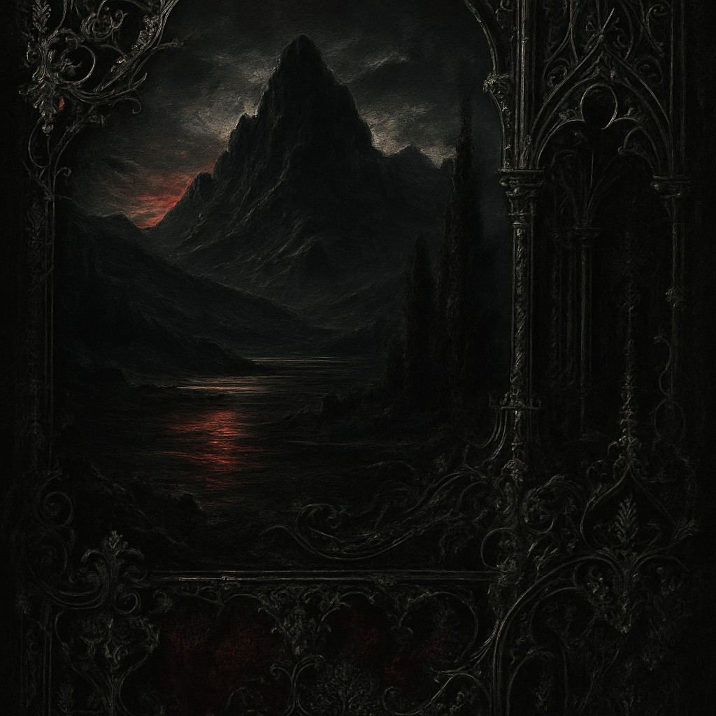 serene landscape with mountains and water