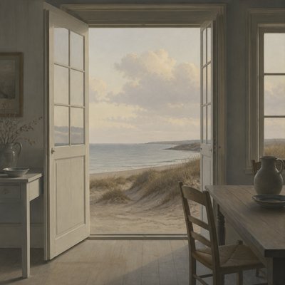 wide landscape with natural scenery — Danish Art Style