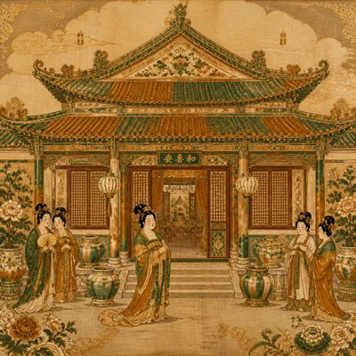 house with front view — Tang Dynasty Art Style
