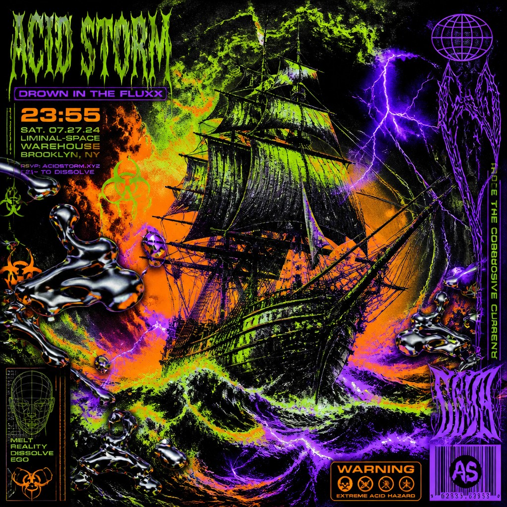 sailing ship on a stormy sea — Acid Graphics
