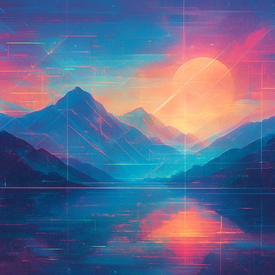 serene landscape with mountains and water