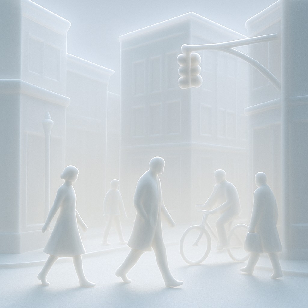 urban street with city activity