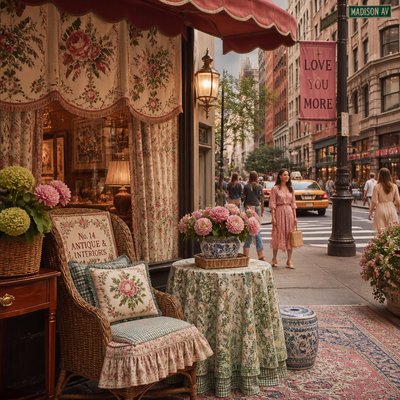 urban street with city activity — Grandmillennial Aesthetic