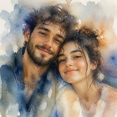 portrait of two people together
